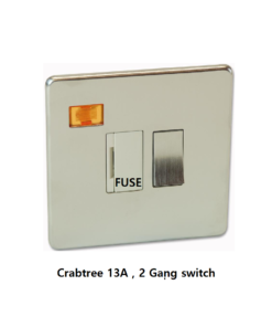 Crabtree 13A, 2 Gang Switch socket