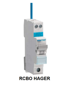 Hager AD185 1 Module Single Pole Type C RCBO 10A