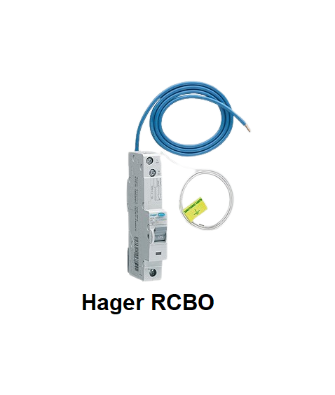 Hager AD185 1 Module Single Pole Type C RCBO 10A