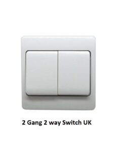 Click UK 10A 2 Gang 2 Way Wide Rocker Switch