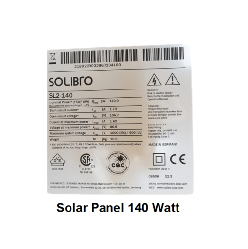 SOLIBRO SL2-140 Solar Panel Made in Germany 140 watt